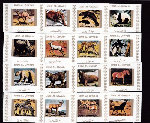 Umm al Qiwain 1370/1385 A+B de Luxe Blocks postfr./mnh Tiere animals 1972