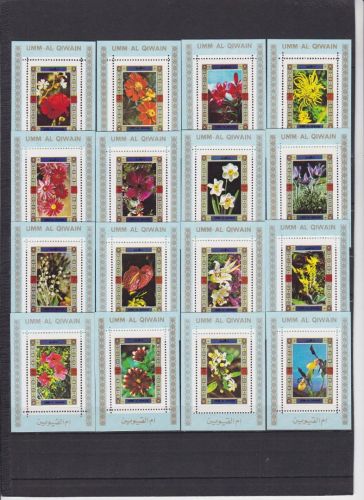 Umm al Qiwain 1034/49 A+B de Luxe Blocks postfr./mnh Blumen flowers 1972