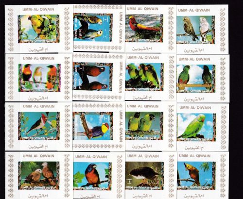 Umm al Qiwain 1242/1257 A+B de Luxe Blocks postfr./mnh Vögel birds 1972