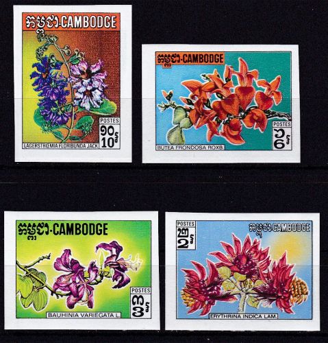 Kambodscha 302/305 postfr./mnh Blumen flowers 1971 ungenz.IMPERF.