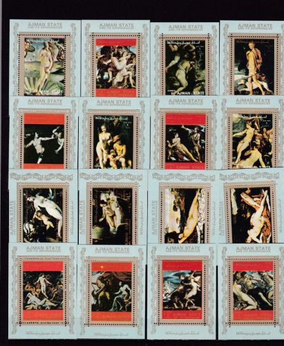 Umm al Qiwain 2555/2570 de Luxe Blocks postfr./mnh Gemälde paintings 1972