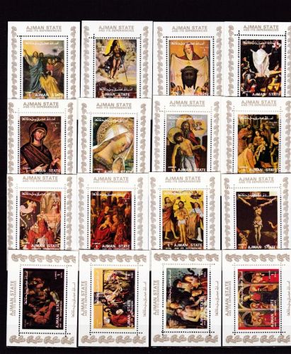 Ajman 2797/2812 de Luxe Blocks postfr./mnh Gemälde paintings 1972