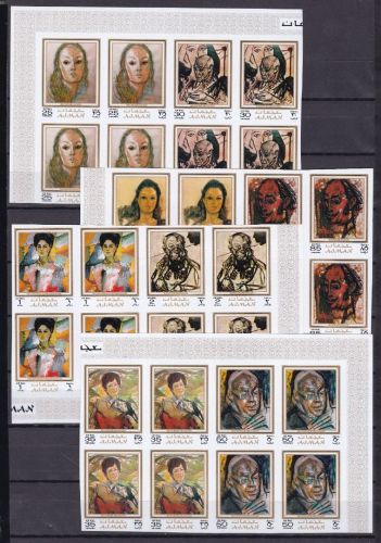 Ajman 702/709 B postfr./mnh Gemälde paintings 1971