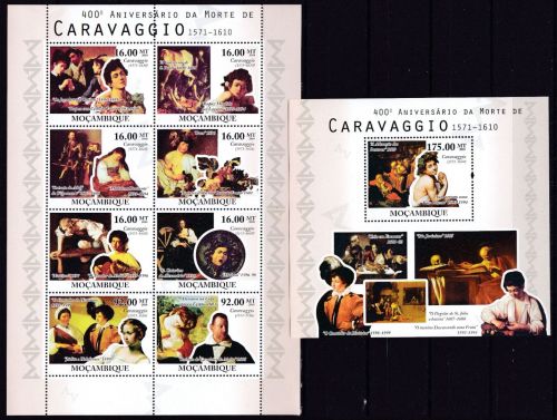 Mozambique 4087/4094 + Block 377 postfr./mnh Gemälde paintings 2010