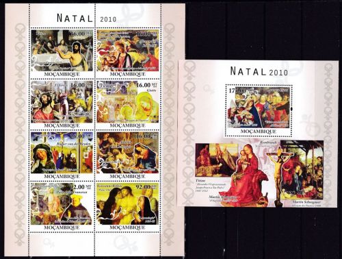 Mozambique 4114/4121 + Block 380 postfr./mnh Gemälde paintings 2010