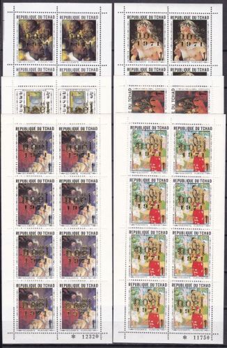 Tschad 436/441 Kleinbogen postfr./mnh Gemälde paintings 1971