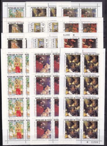 Tschad 264/269 + 436/441 Kleinbogen postfr./mnh Gemälde paintings 1971