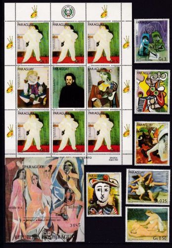 Paraguay 3436/42 Kleinbogen+Block 213 postfr./mnh Gemälde paintings 1981