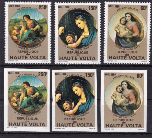 Obervolta 814/816 U postfr./mnh Gemälde paintings 1980 unegz.IMPERF.