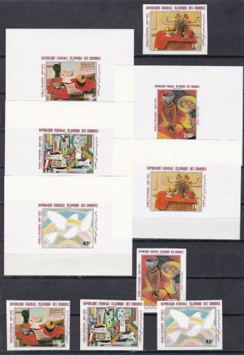 Komoren 620/624 postfr./mnh Gemälde paintings Picasso ungez.IMPERF.+ de Luxe