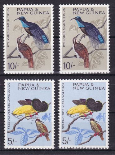 Papua Neuguinea 2 x 71/72 postfr./mnh Vögel birds 1964