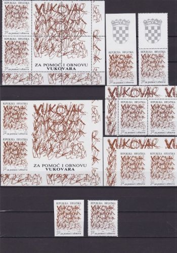Kroatien ZZ 20 postfr./mnh Lot Zusammendrucke 1992