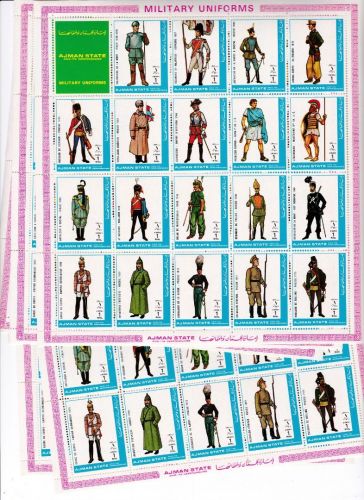 Ajman 5 x 1774/1792 A KB postfr./mnh Uniformen 1972