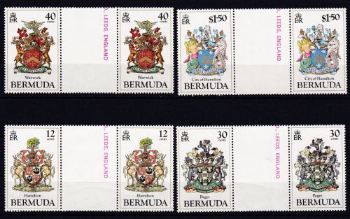 Bermuda 463/466 postfr./mnh Wappen 1985 gutter pairs
