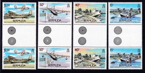 Bermuda 513/516 postfr./mnh Flugzeuge aviation 1987 gutter pairs