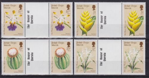 Jungferninseln 598/601 postfr./mnh Botanischer Garten 1987 gutter pairs