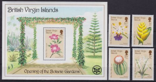 Jungferninseln 598/601 + Block 44 postfr./mnh Botanischer Garten 1987