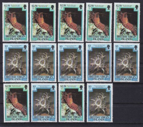 Jungferninseln 7 x 380/381 I postfr./mnh Tiere animals 1979