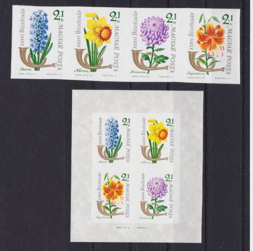 Ungarn 1967/1970+Block 39 B postfr/mnh Blumen flowers 1963