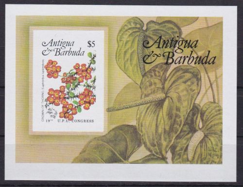 Antigua Block 76 postfr./mnh Blumen flowers UPU 1984 ungez.IMPERF.