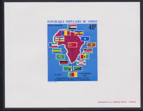 Kongo 450 Epreuve de Luxe postfr./mnh Konferenz der Staatsoberhäupter 1974