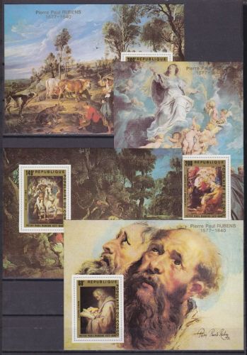 Kongo 606/609 de Luxe Blocks postfr./mnh Gemälde paintings 1978