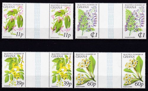 Ghana 779/782 postfr./mnh Blumen flowers 1978 gutter pairs