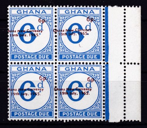 Ghana Porto 14 b postfr./mnh Aufdruck karminbraun 1965