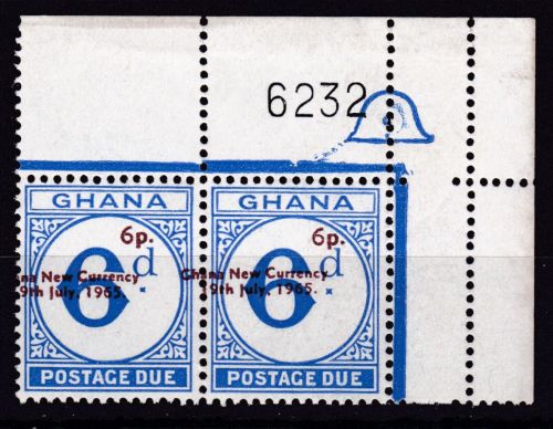 Ghana Porto 14 b postfr./mnh Aufdruck karminbraun 1965