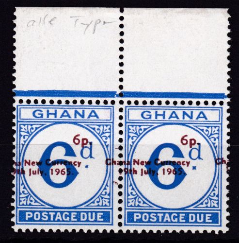 Ghana Porto 14 b postfr./mnh Aufdruck karminbraun 1965