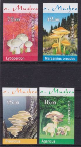 Kirgisien 677/80 B postfr./mnh Pilze murshrooms 2011 Auflage nur 1500 St.