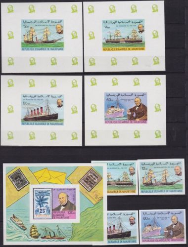 Mauretanien 636/639+Bl.24+de Luxe Blocks postfr./mnh Hill Schiffe 1979