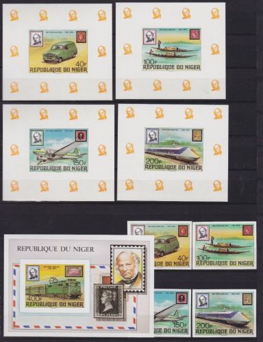 Niger 662/665+Bl.23+de Luxe Blocks postfr./mnh Sir Rowland Hill 1979