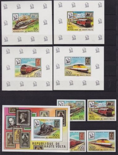 Obervolta 755/758+Bl.53+de Luxe Blocks postfr./mnh Hill Eisenbahn 1979