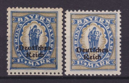 Deutsches Reich 2 x 130 III postfr. Vortype Bruchstrich fehlend