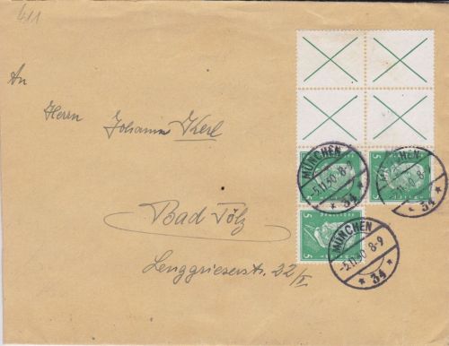 Deutsches Reich W 27.2 auf Brief 1930