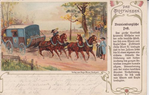 Das Postwesen Brandenburgische Post Postkutsche 1900