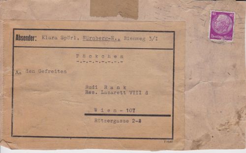 Deutsches Reich Päckchen Adresse