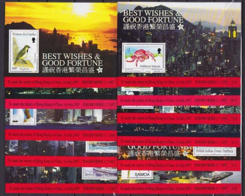 Hongkong postfr./mnh return to China 11 Blocks aus 11 vers. Ländern