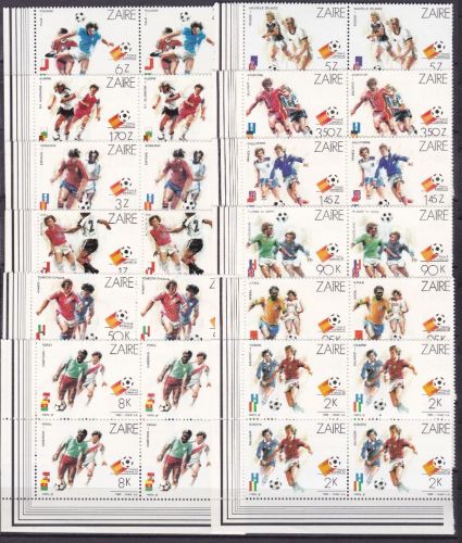 Zaire 759/770 Viererblocks postfr./mnh Fußball soccer 1982