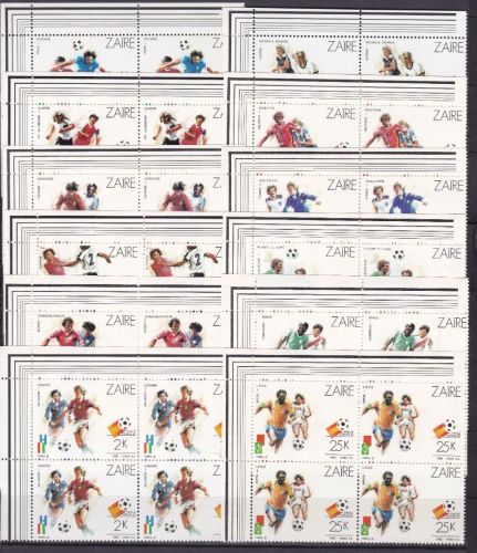 Zaire 759/770 Viererblocks postfr./mnh Fußball soccer 1982