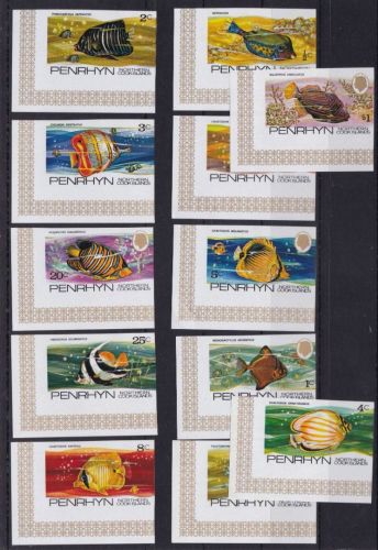 Penrhyn 44/55 postfr./mnh Fische 1975 ungez.IMPERF.