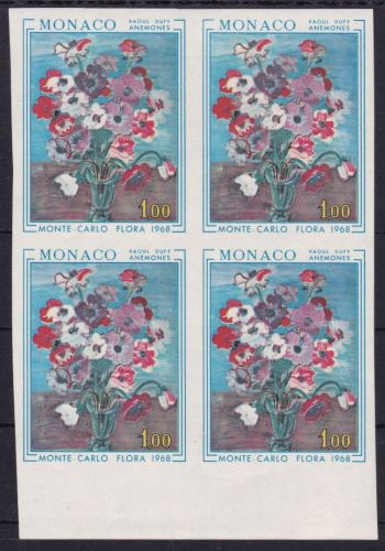 Monaco Yvert 743 postfr./mnh Blumen flowers 1968 ungez.IMPERF.