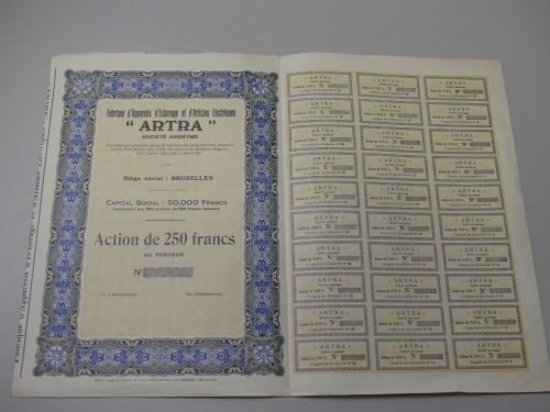 ARTRA Beleuchtungs- und Elektroartikel 250 Francs 1934