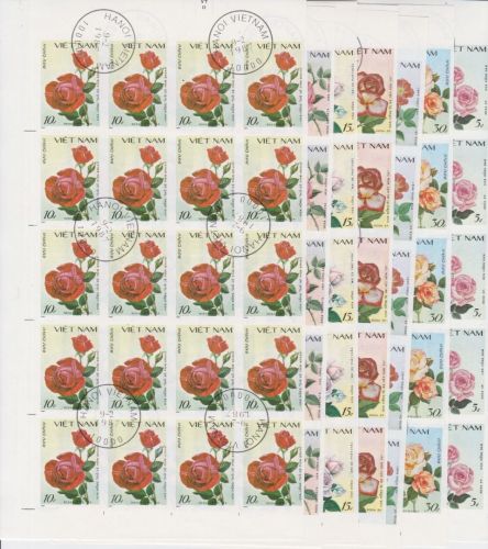 Vietnam 1888/1894 gest. Rosen roses 1988 Michel 136 €