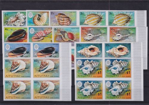 Aitutaki 94/105 postfr./mnh Meerestiere 1974 ungez.IMPERF.