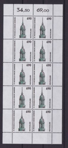 Bund 1860 Kleinbogen postfr. Hamburg 1996