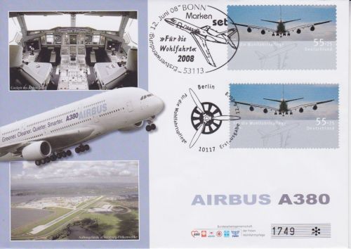 Bund 2671+2676 Sonderbrief Airbus A380 2008