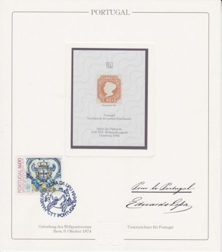 Portugal Nr. 1 Nachdruck vom Salon der Philatelie 1984