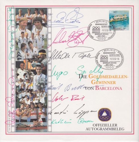 Autogrammbelege der Goldmedaillengewinner Olympiade Barcelona 1992